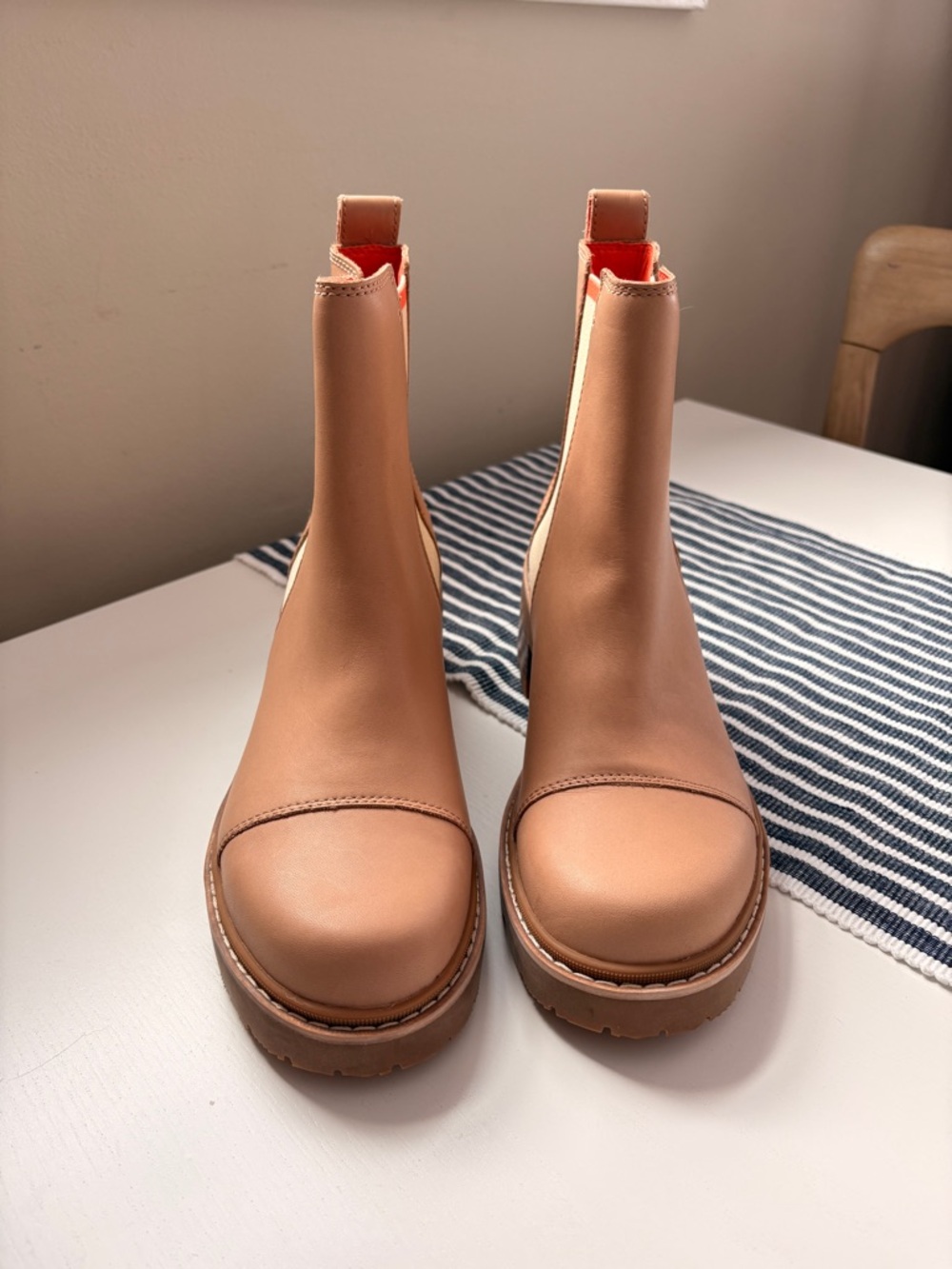 Sorel Tan Chelsea Platform Ankle Boots